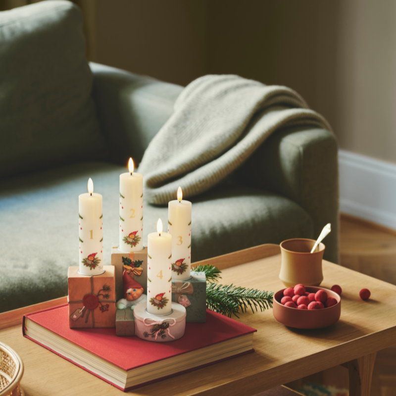 LED Adventslys - Nissen & Rødkælken